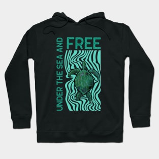 SEA Turtle Love Turquoise - Cute Turtles Quotes Hoodie